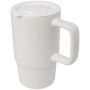 Mug en céramique de 450 ml avec couvercle en plastique 