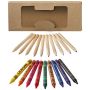 Ensemble de 19 crayons de couleur et crayons de cire 