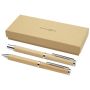 Coffret cadeau de stylo à bille et roller en bambou 