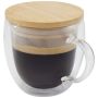 Verre en verre avec couvercle en bambou 250 ml 