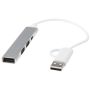 Hub USB-A et USB-C en aluminium recyclé à 4 ports avec double entrée « Alkaid »