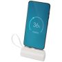 Powerbank USB-C en plastique recyclé de 5 000 mAh et 10 W avec support articulé intégré et câble 2-en-1 
