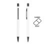 Stylo à bille en aluminium, avec finition en caoutchouc et fonction tactile