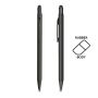 Stylo à bille en aluminium, avec finition en caoutchouc et fonction tactile