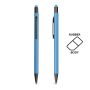 Stylo à bille en aluminium, avec finition en caoutchouc et fonction tactile