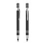 Stylo à bille chromé en aluminium, finition en caoutchouc, avec touche tactile