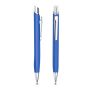 Stylo-bille métallique Chrome, avec finition en caoutchouc