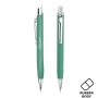 Stylo-bille métallique Chrome, avec finition en caoutchouc