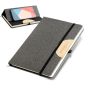 Holderbook Bloc A5 en lin, avec détail en bambou pour support de téléphone portable