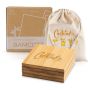 Bamcott Lot de 4 dessous de verre en bambou, avec pochette en coton