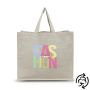 Shopper Sac en coton recyclé avec laminage intérieur.