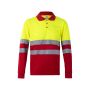 Polo bicolore VL VULCAN bird-eye (160g/m²) à manches longues, en polyester (100%)
