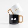 Neosteel Tasse en acier inoxydable 350ml à double paroi, poignée en bois