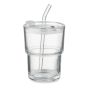 Verre en verre avec paille 400ml
