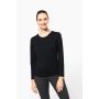 T-shirt Supima® à col rond et manches longues pour femme