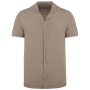 Chemise éco-responsable à l’aspect délavé en jersey à manches courtes avec col bowling pour homme