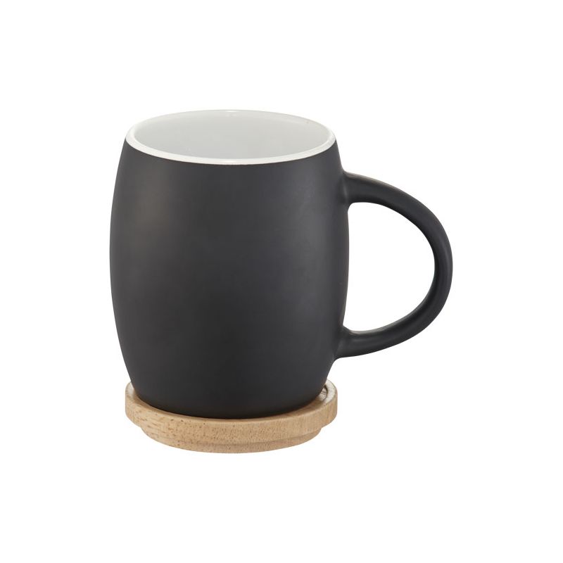 Mug en céramique avec couvercle en bois "Hearth"