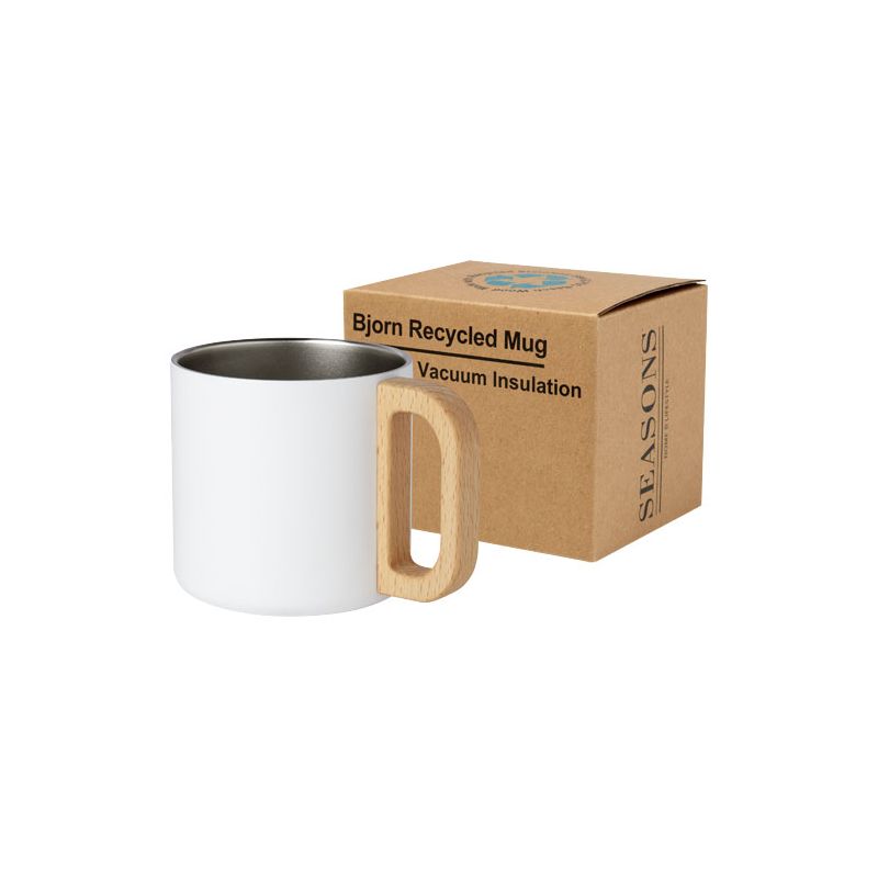 Mug en acier inoxydable recyclé certifié RCS de 360 ml avec isolation sous vide en cuivre "Bjorn"