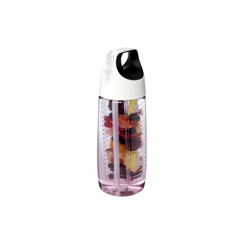 Gourde sportive en plastique recyclé avec couvercle articulé et infuseur 700 ml "HydroFruit"