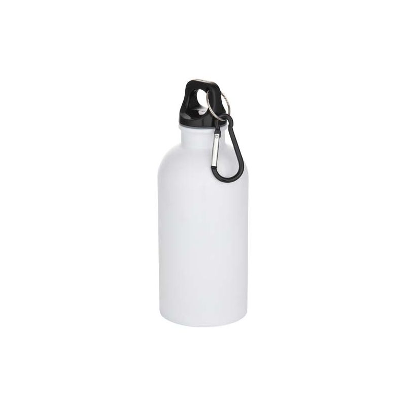 Gourde en acier inoxydable certifiée RCS à simple paroi de 400 ml pour sublimation avec mousqueton "Oregon"