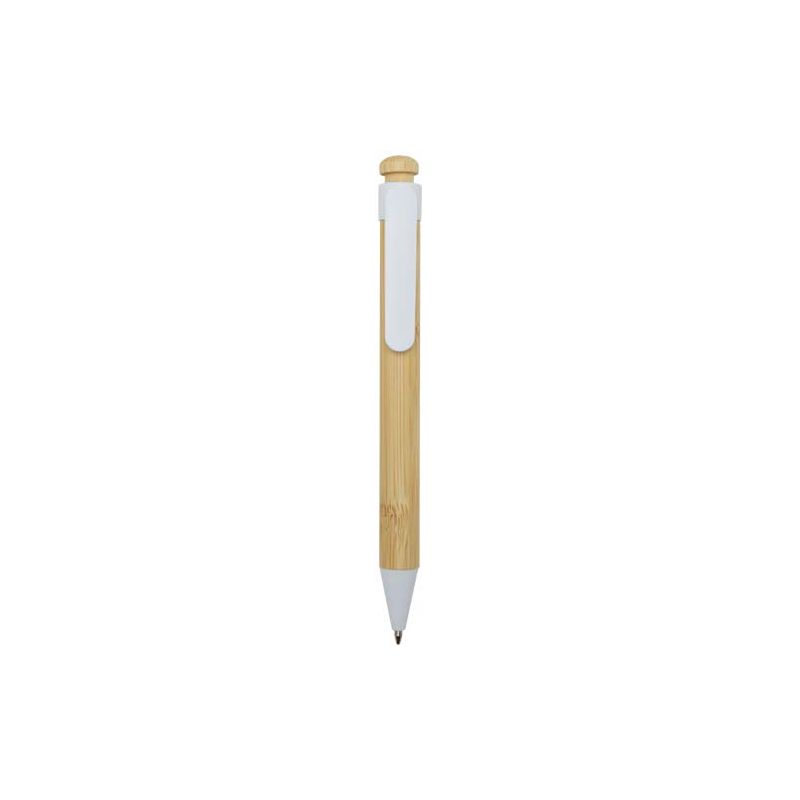 Stylo bille en plastique recyclé et bambou "Rattan" (encre noire)