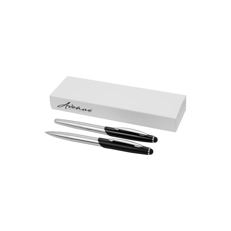 Ensemble de stylo-bille stylet et de stylo roller "Genève" (encre bleue)
