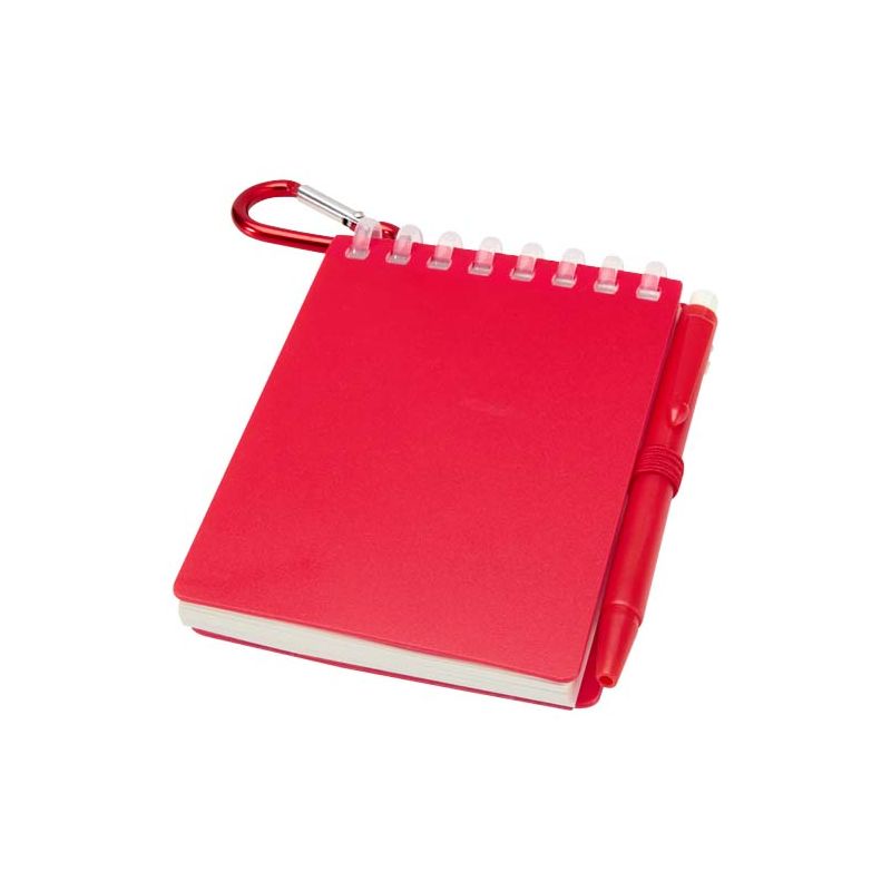 Ensemble de bloc-notes à couverture souple et stylo-bille en plastique recyclé pour extérieur (encre noire) "Lig Mini"
