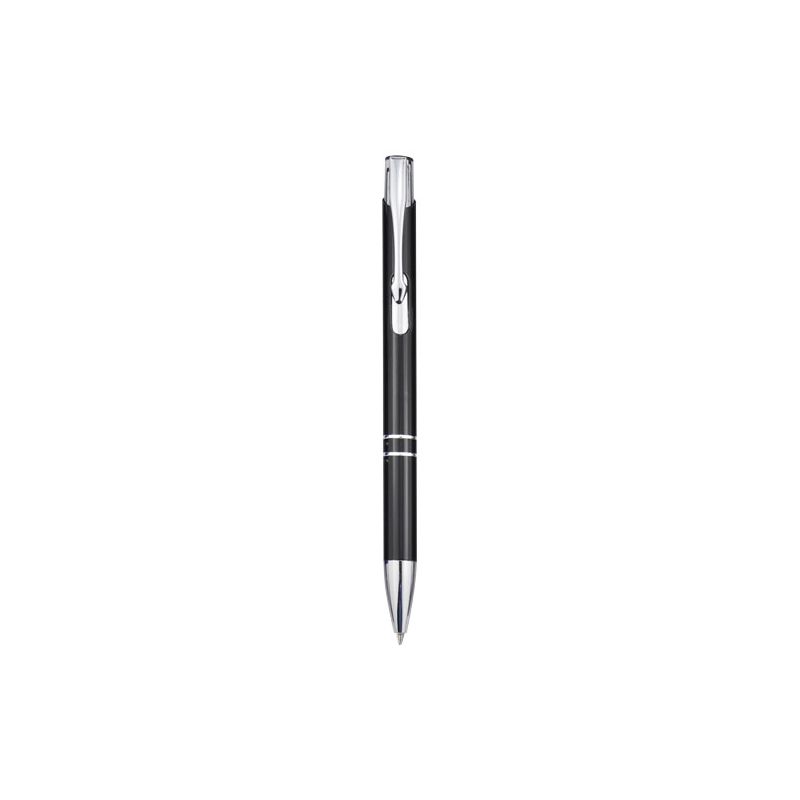 Stylo-bille à mécanisme de clic en aluminium "Moneta" (encre bleue)