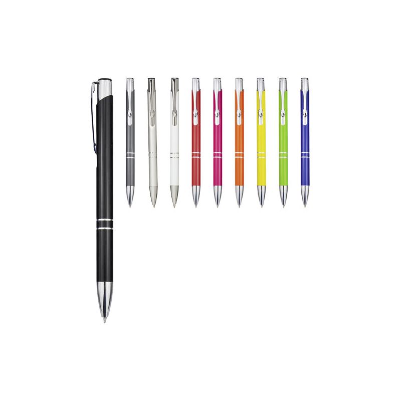 Stylo-bille à mécanisme de clic en aluminium "Moneta" (encre noire)