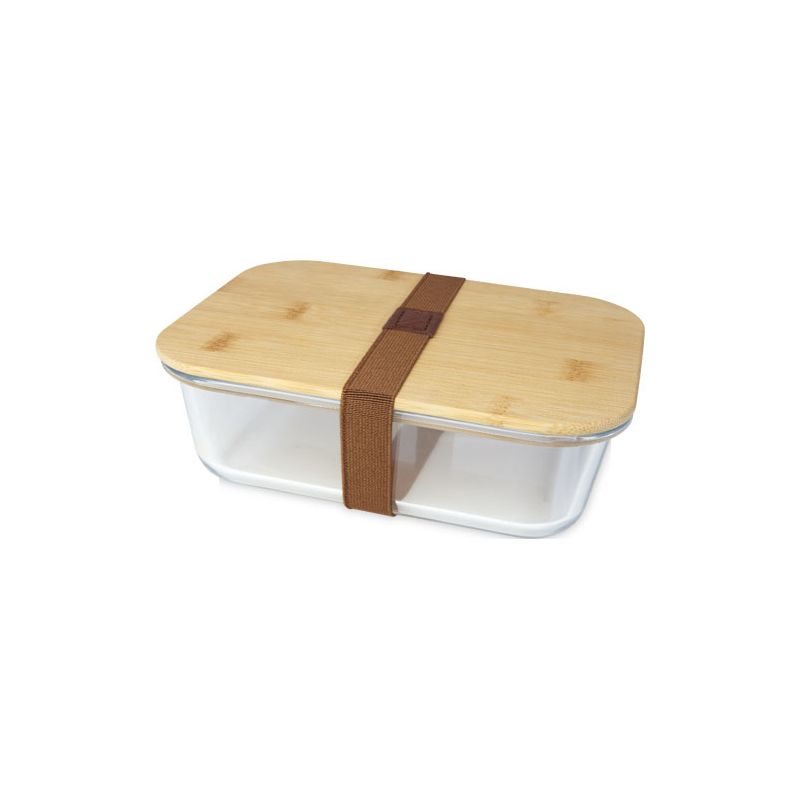 Lunchbox en verre avec couvercle en bambou "Roby"