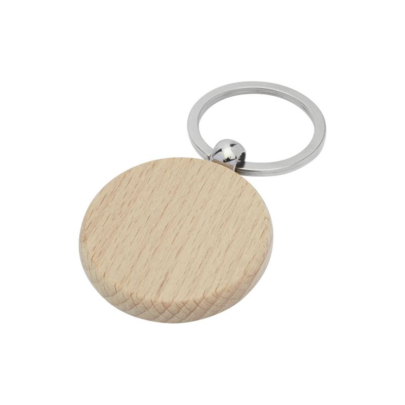 Porte-clés rond en bois de hêtre "Giovanni"