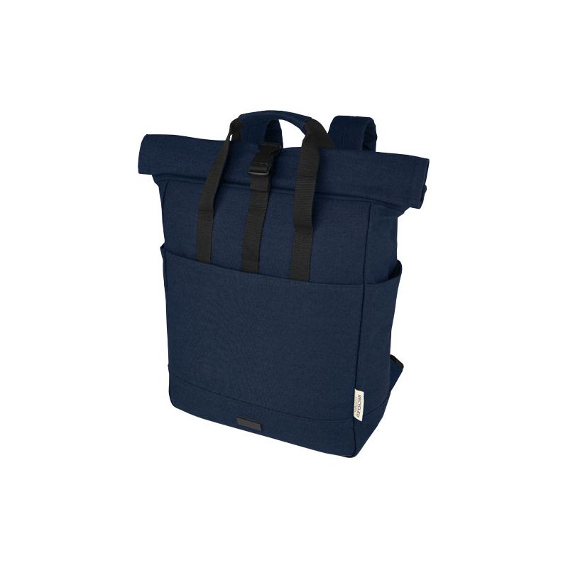 Sac à dos pour ordinateur portable GRS avec dessus roulé en toile recyclée 15" 15 L "Joey"