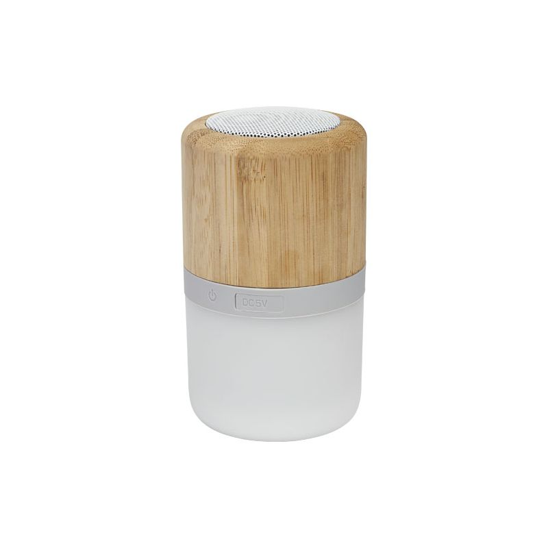 Enceinte Bluetooth® en bambou avec lumière "Aurea"