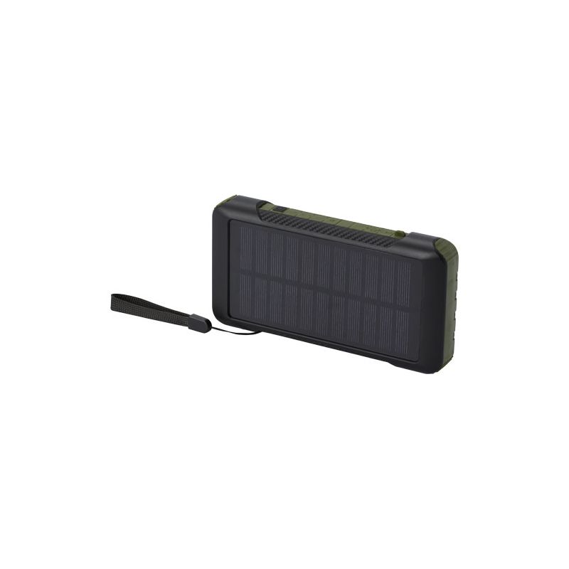 Batterie externe solaire avec dynamo de 10 000 mAh en plastique recyclé RCS "Soldy"