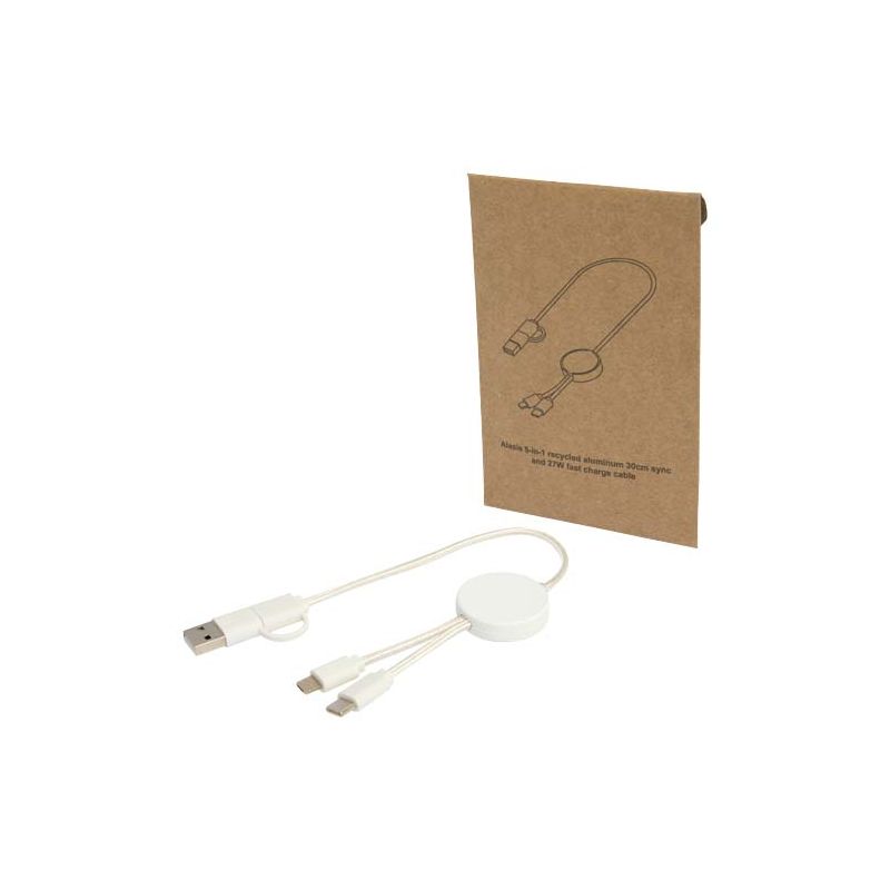 Câble de synchronisation de données et de charge rapide 27 W 30 cm en plastique recyclé 5 en 1 "Citala"