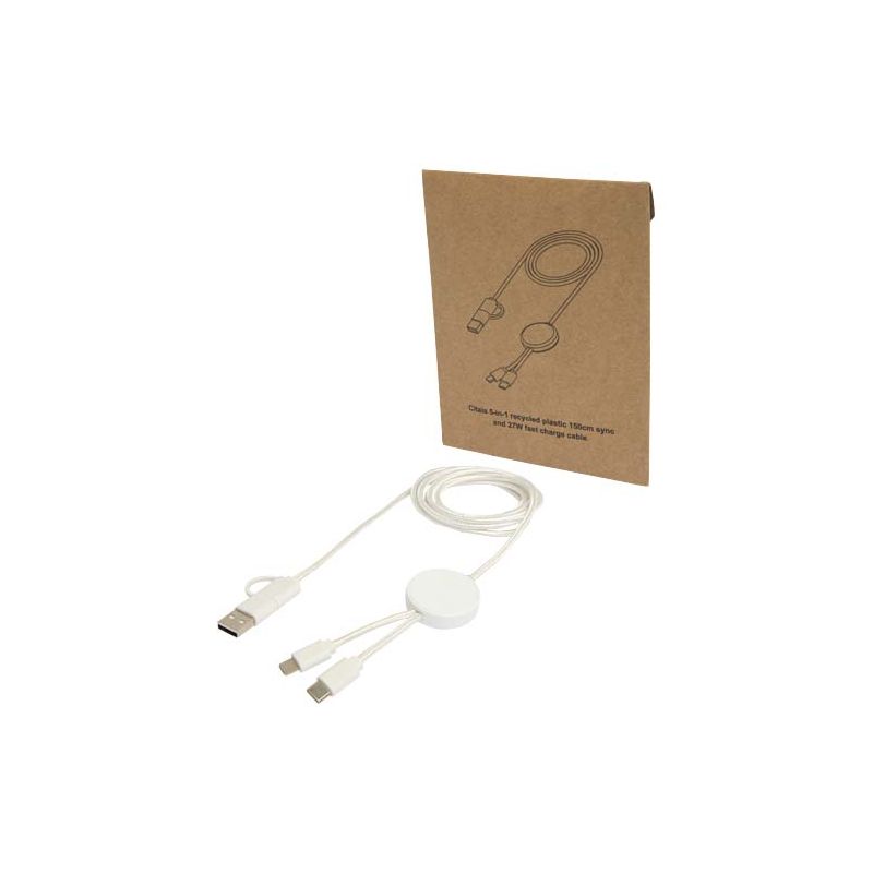 Câble de synchronisation de données et de charge rapide de 27 W de 150 cm en plastique recyclé 5-en-1 "Citala"