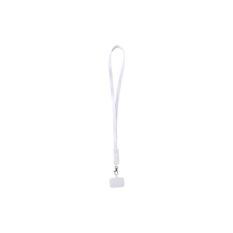 Lanière en plastique recyclé pour smartphone avec câble de synchronisation de données et de charge rapide 65 W, 5-en-1, intégré "Franz"