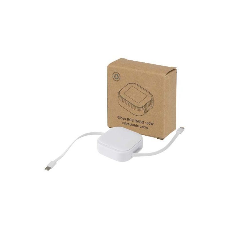 Câble rétractable de synchronisation de données et de charge rapide 100 W recyclé, 5 en 1, avec ensemble d’outils pour smartphone "Gloas".