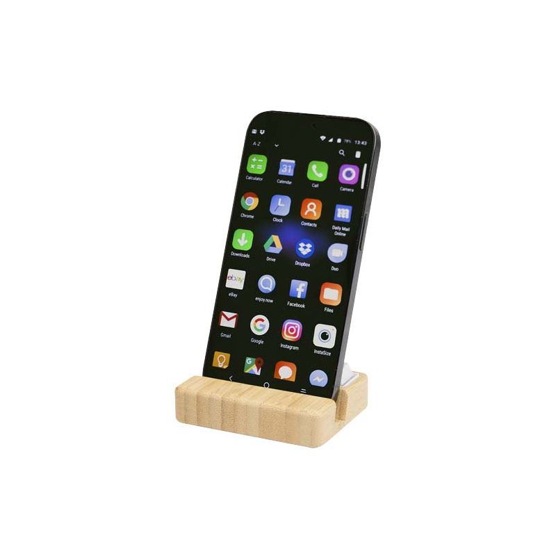 Support de téléphone portable en plastique recyclé avec détails en bambou "Algol"