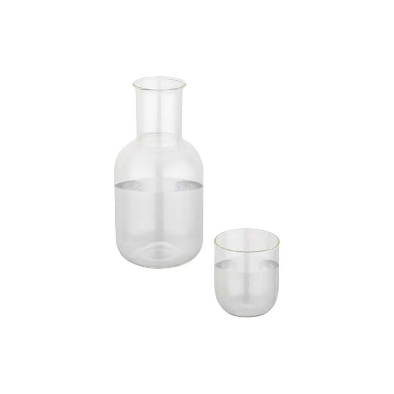 Ensemble carafe et verre en verre avec finition mate "Amelie"