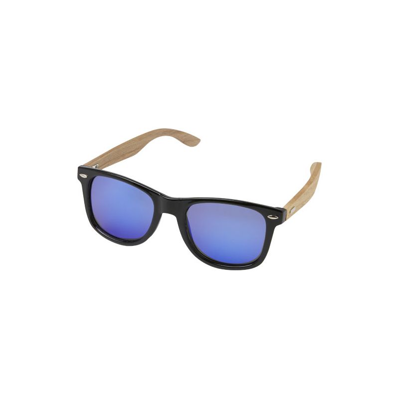 Lunettes de soleil polarisées miroir en RPET/bois dans une boîte cadeau "Hiru"