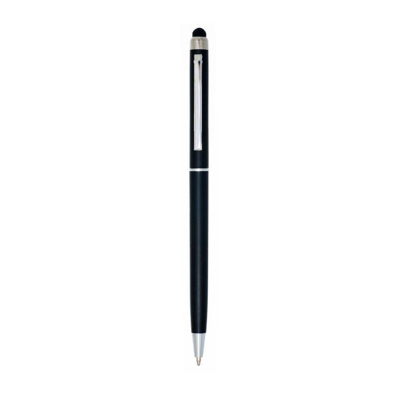 Stylo bille en plastique Bric, avec touche tactile et clip en métal