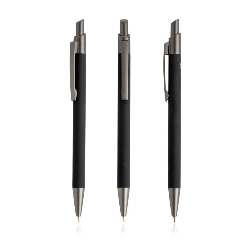Stylo à bille en aluminium recyclé, toucher gomme