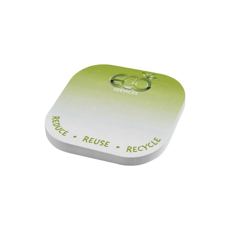 Notes adhésives recyclées en forme de carré "Sticky-Mate®" avec coins arrondis
