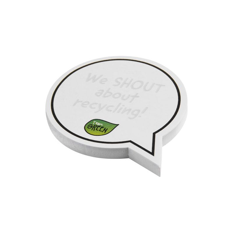 Notes adhésives recyclées en forme de bulle de dialogue "Sticky-Mate®"