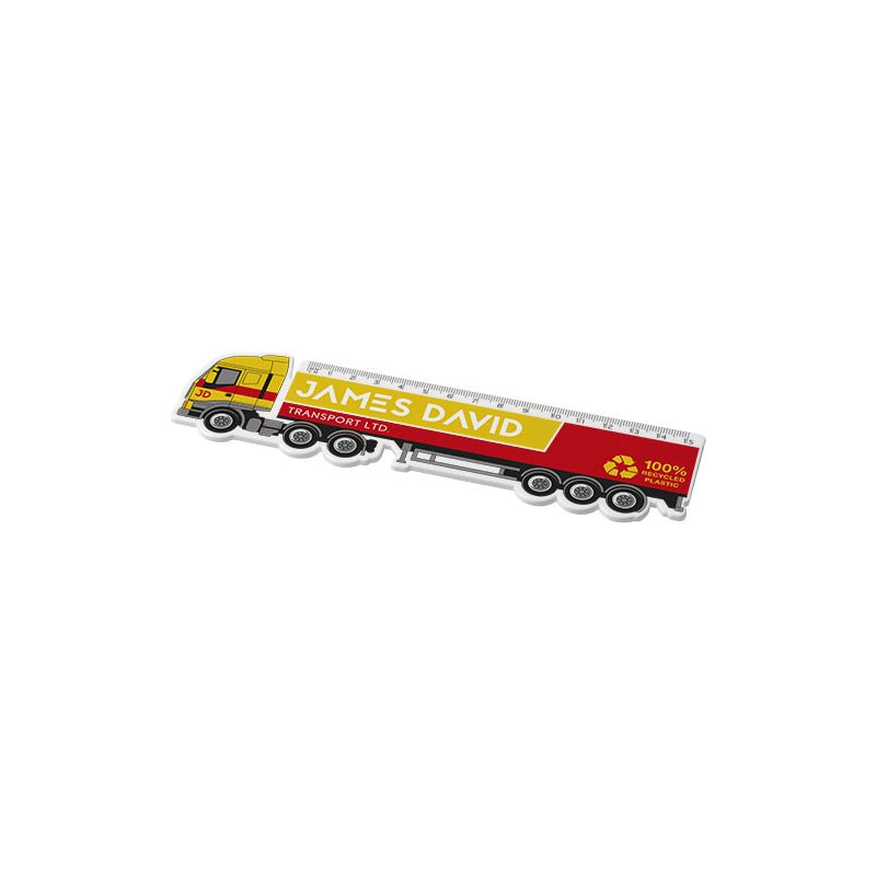 Règle en plastique recyclé en forme de camion de 15 cm "Tait"