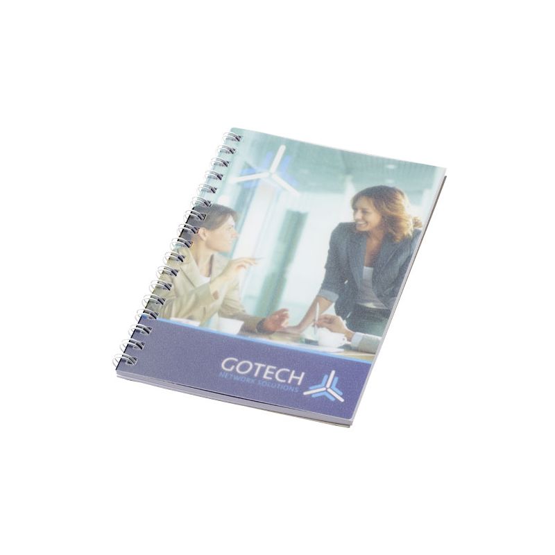 Carnet A6 à spirale métallique avec couverture en PP Desk-Mate®
