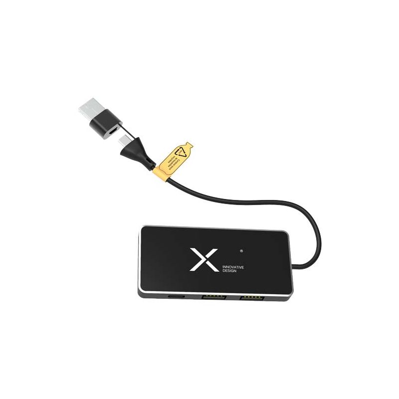 Hub USB 8 en 1 avec double entrée et 6 ports "SCX.design H20"