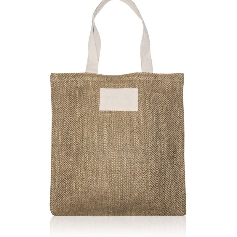 ZigJute Sac en jute avec poignées 100% coton