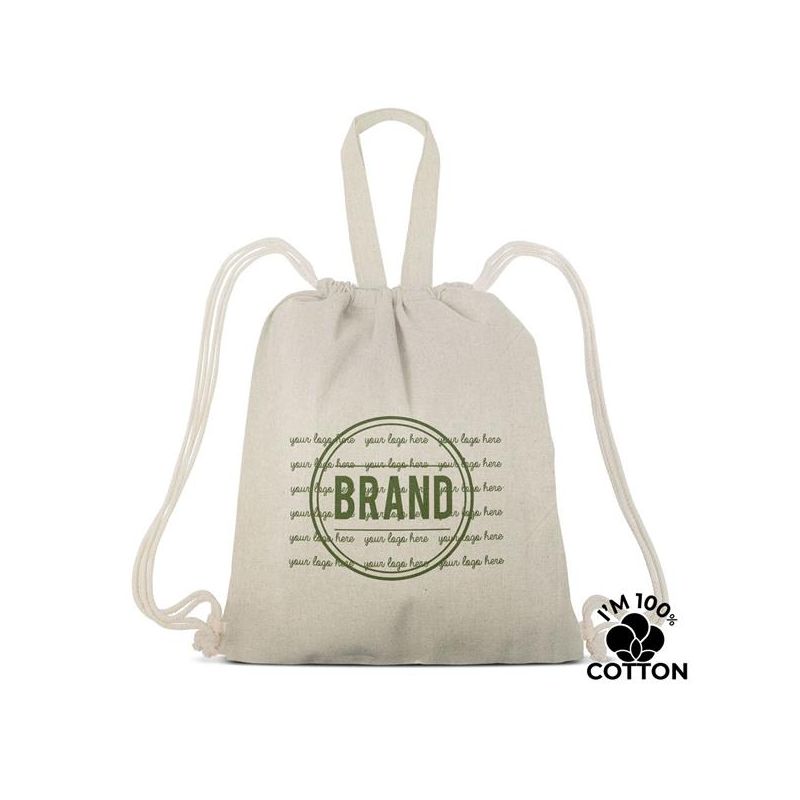 COTDUO Sac à dos avec cordons 100 % coton 140 grammes/m2